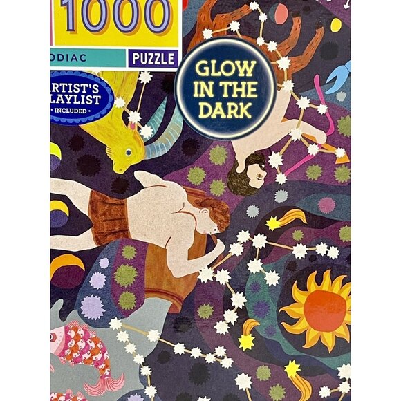 EeBoo Piece & Love 1000 Piece Zodiac Puzzle ~ Glow in The Dark ~ NEW Sealed Box - Picture 3 of 8